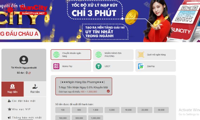 Nhà cái cam kết không thu phí khi nạp tiền 