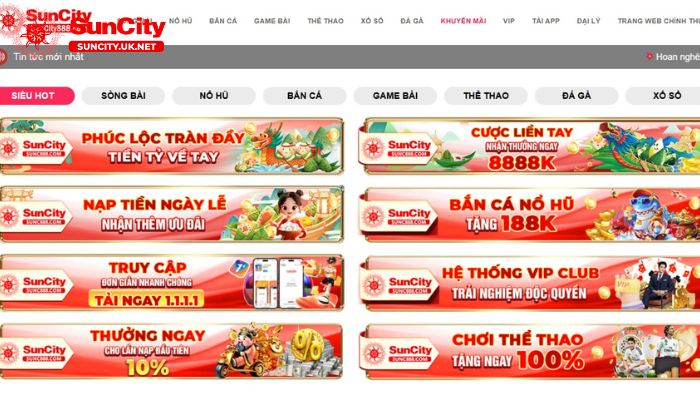 Tổng quan về chương trình khuyến mãi Suncity