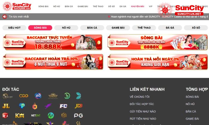 Chương trình khuyến mãi hot tại Suncity