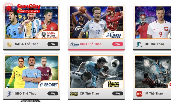 Giao diện thân thiện của sảnh cược thể thao tại Suncity